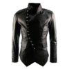100% Pure Lamb Luxury Black Men's Military Leather Biker Jacket