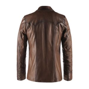 Agent 47 Hitman 2 brown Leather Blazer Back