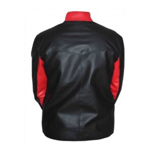 Batman Black Red Emblem Original Leather Jacket Back