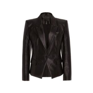 Black Classic Blazer Designer Leather Tuxedo
