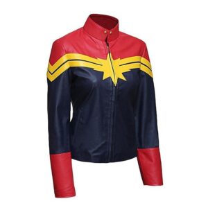 Captain Marvel Carol Danvers Brie Larson Leather jacket side