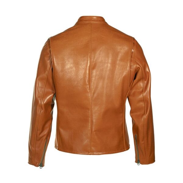 Classic Brown Genuine Biker Leather Jacket Back