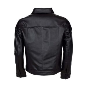 Elvis Presley Mens Black Genuine Vintage Leather Jacket Back