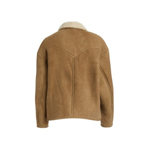 Etoile New Arrival Leather Suede with Fabio Shearling Coat Back