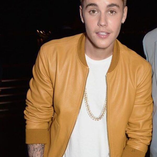 Justin Bieber Bomber leather Jacket