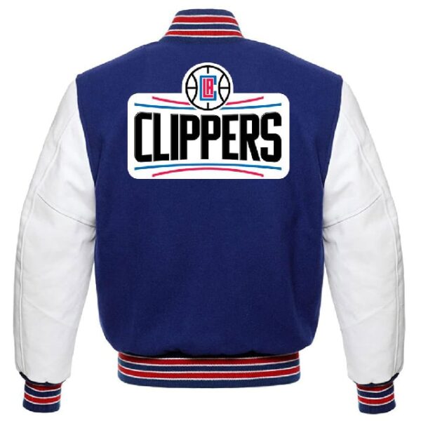 Los Angeles Clippers Full Leather Jacket Back