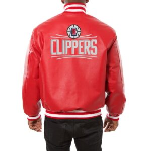 Los Angeles Clippers Full Leather Jacket Back
