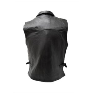 Men Classic Leather Vest Back