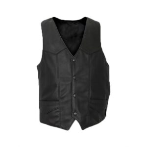 Men's Ash Grey Leather Vest