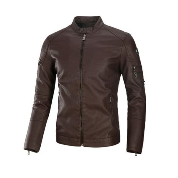 Men’s Decent Brown Biker Leather Jacket