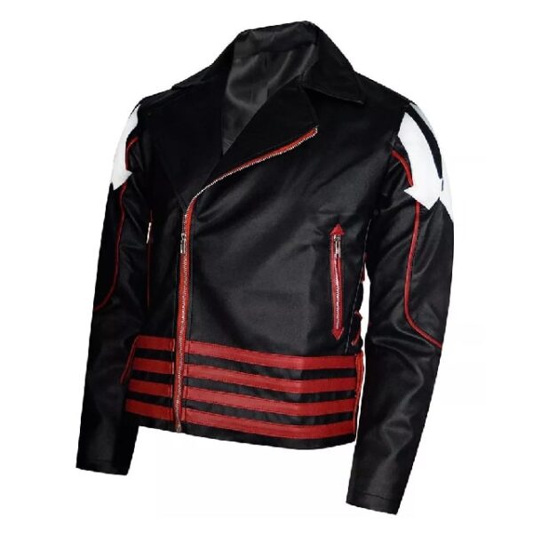 Men’s Freddie Mercury Concert Black and Red Faux Leather jacket