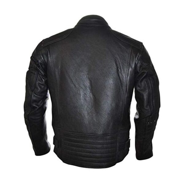 Men’s Genuine Lambskin Leather Jacket Black Motorcycle