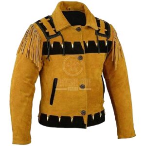 Mustard Suede Leather Jacket