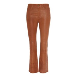 Rust Brown Flared Bootcut Stylish Leather Pants