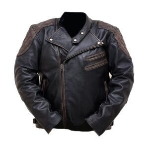 Best Quality Racer Style Skull Mens Motorcycle Leather Jacket