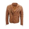 Suede Leather Men’s Brown Racer Style Motorcycle Jacket