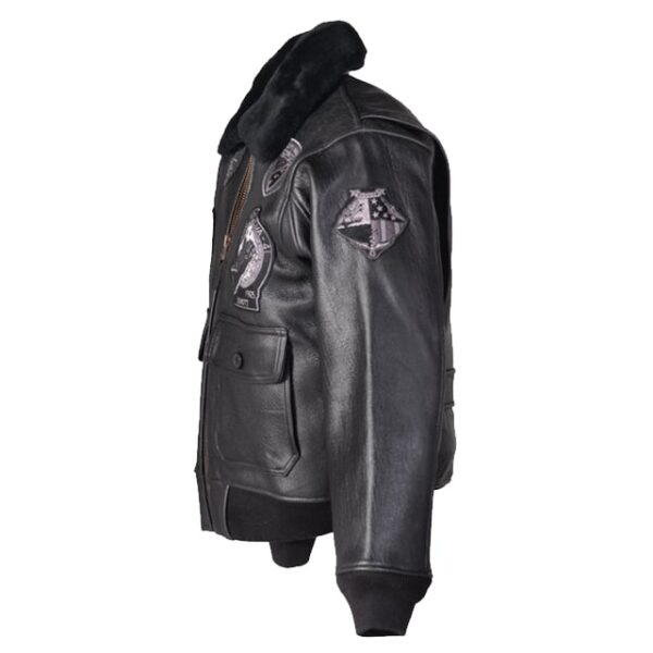Wings of Gold NAVAL Aviator Leather Bomber Jacket Side