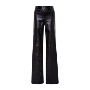 Women Classic Leather High Waisted Slim Pant