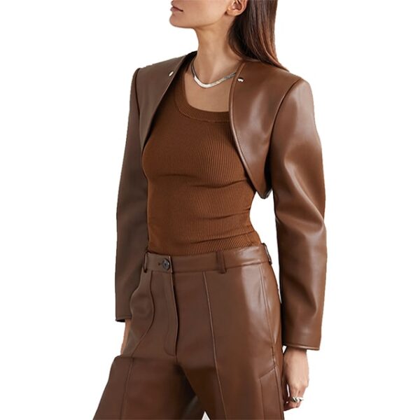 Women Convertible Lambskin Leather Top