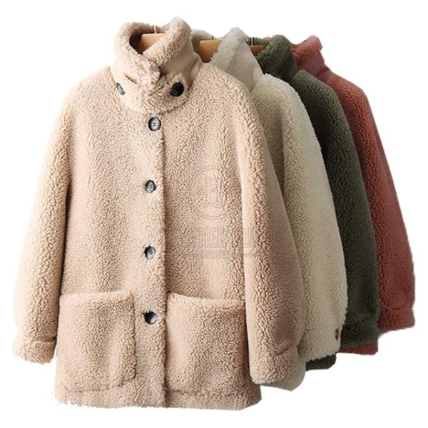 Women's Sheep Wool Faux Fur Coat