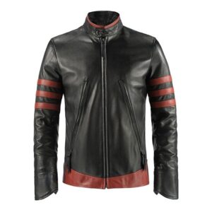 X-Men-Origins Double Shaded Waxed Mens Leather Jacket