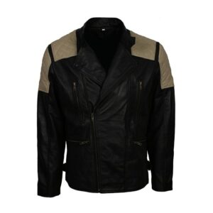 Mens Black Inferno Motorcycle Genuine Leather Jacket
