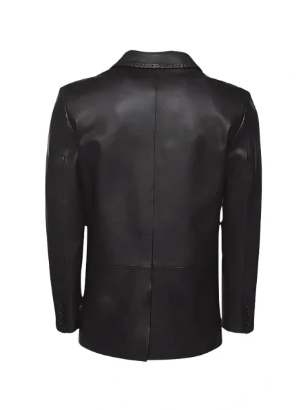 Theodore men's Western design leather blazer back