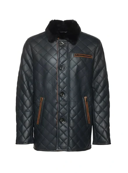 quilted leather coat for men