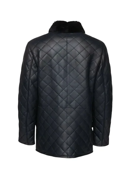 quilted leather coat for men back