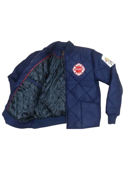 Chicago Fire Kelly Severide Taylor Kinney quilted jacket inner