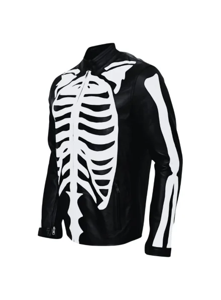 Rob Zombie skeleton bones leather jacket side