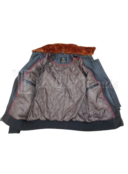 Top Gun Tom Cruise Aviator leather black jacket inner