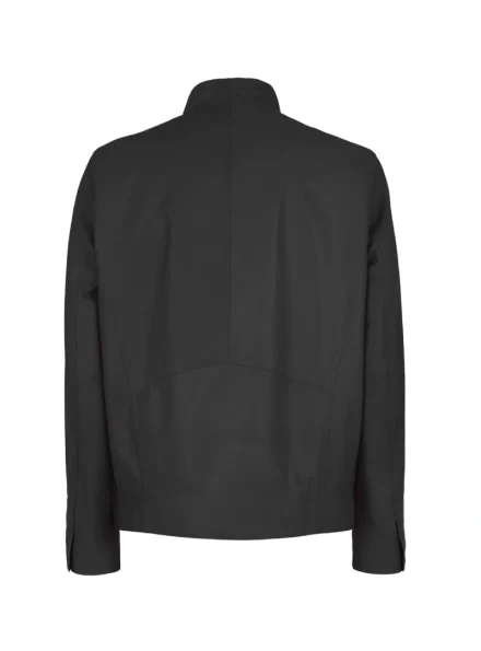 luxury black biker style Geox Ottaya leather jacket backside