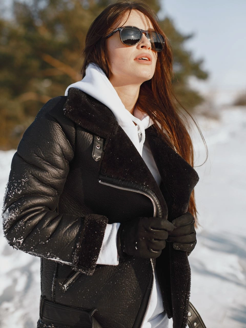 winter women leather trends