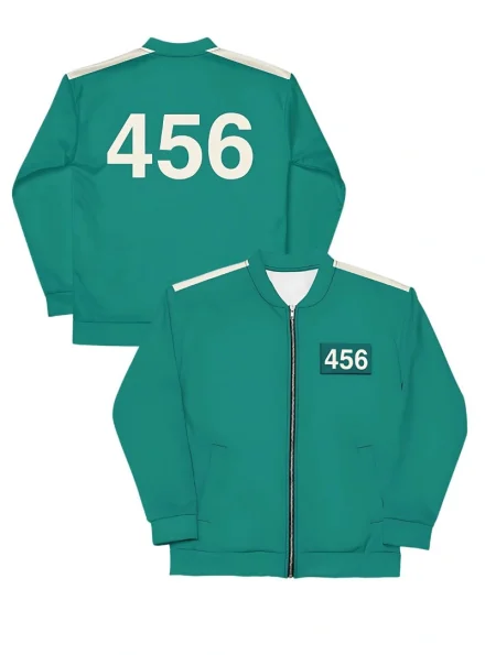 456 inspired wool unisex Squid Game Unisex Tracksuit Squid Game player green costume