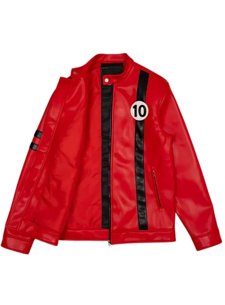 Ben 10 Alien Force Albedo red leather jacket front open