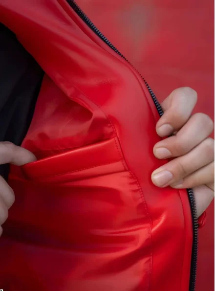 Ben 10 Alien Force Albedo red leather jacket inner pocket