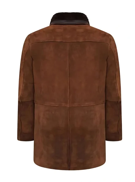 Cappuccino Longmire Sheriff suede coat back