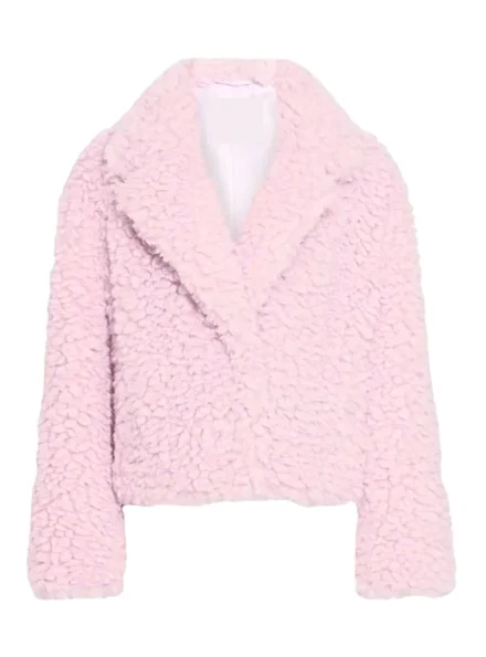 Enid Sinclair Inspired Emma Myers pink fur coat