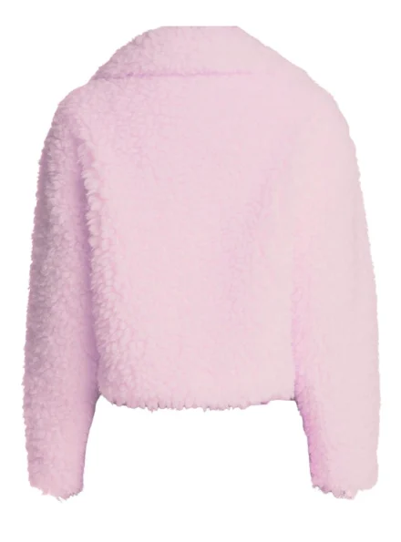 Enid Sinclair Inspired Emma Myers pink fur coat back
