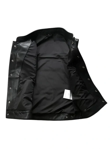 Gothic and Punk inspired black Cowhide leather Son of Anarchy vest inner