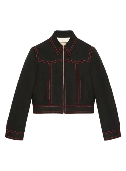 Jenna Ortega cropped Hollywood Babylon jacket