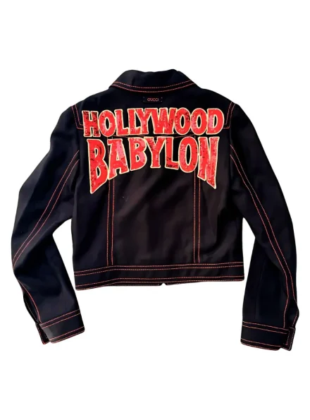 Jenna Ortega cropped Hollywood Babylon jacket back view