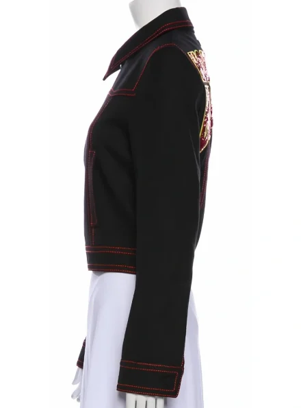 Jenna Ortega cropped Hollywood Babylon jacket side view