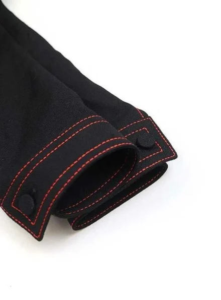 Jenna Ortega cropped Hollywood Babylon jacket sleeve