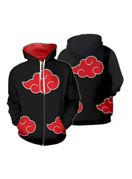 Kimono Naruto Pullover Akatsuki Itachi Uchiha hoodie front and back