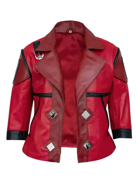 LOL red cosplay VI Arcane red leather jacket