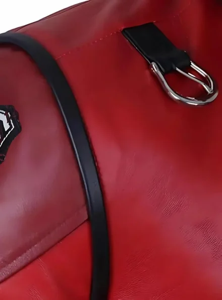 LOL red cosplay VI Arcane red leather jacket shoulder clip