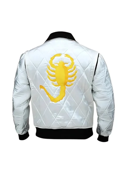 Ryan Gosling Drive scorpion bomber jacket white backside
