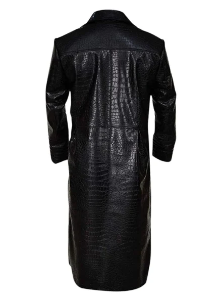 The Matrix Laurence Fishburne Morpheus leather trench coat back